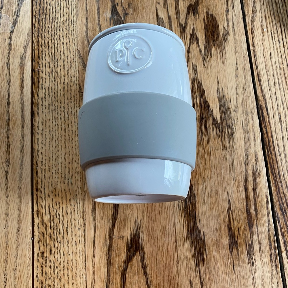 Gray Ceramic Mug with Silicone Grip